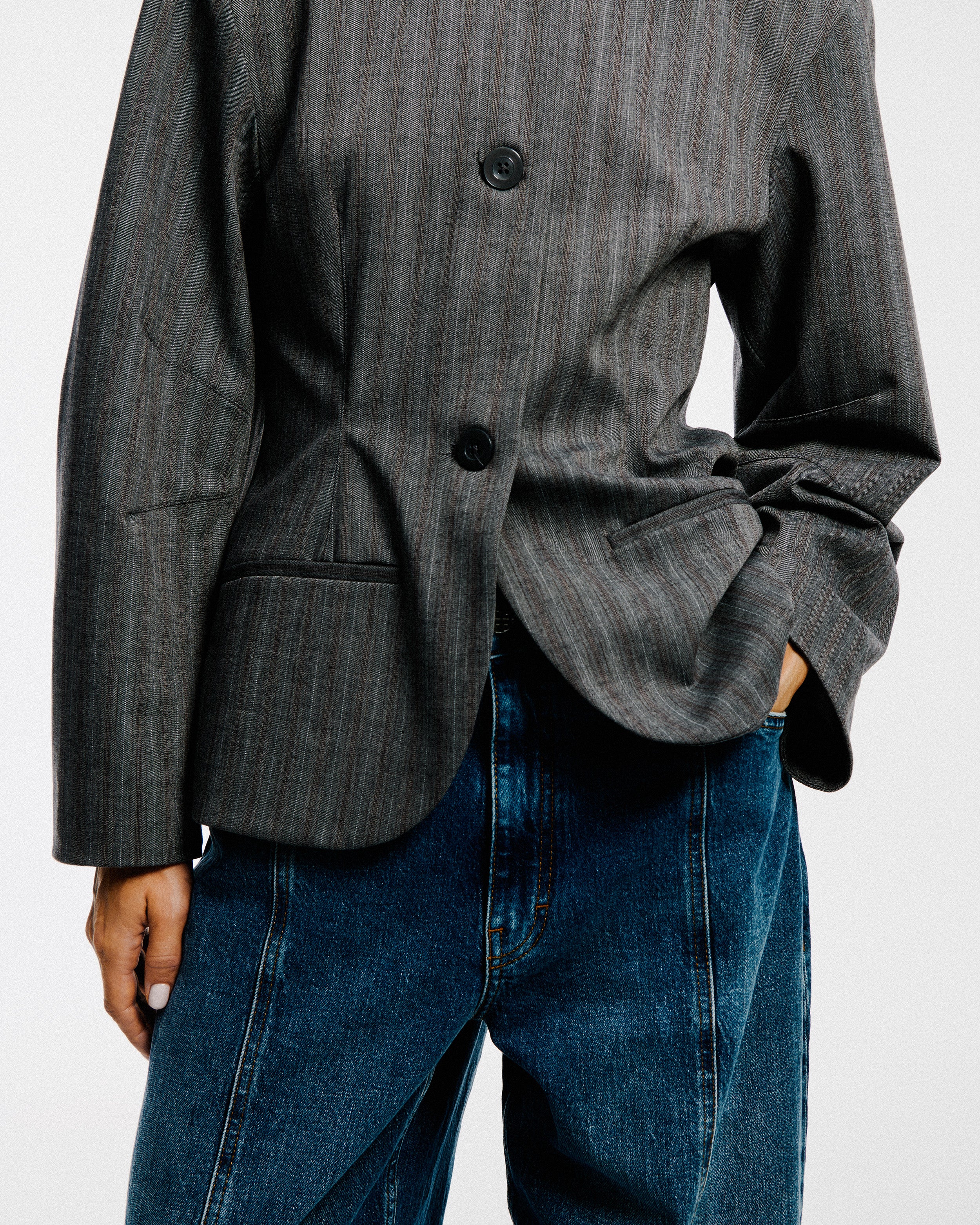 BOTILDA JACKET | Grey Stripes - Image 4