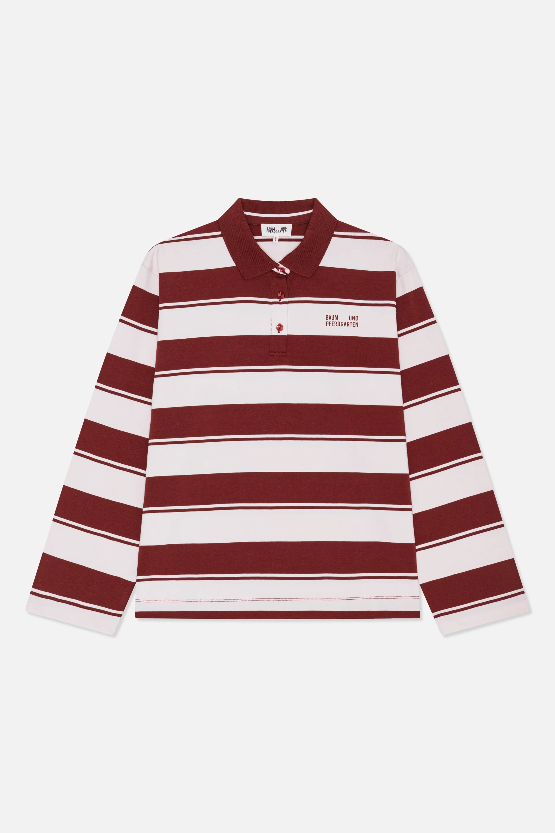 JEANNE TOP | Pink Red Polo Stripe - Image 4