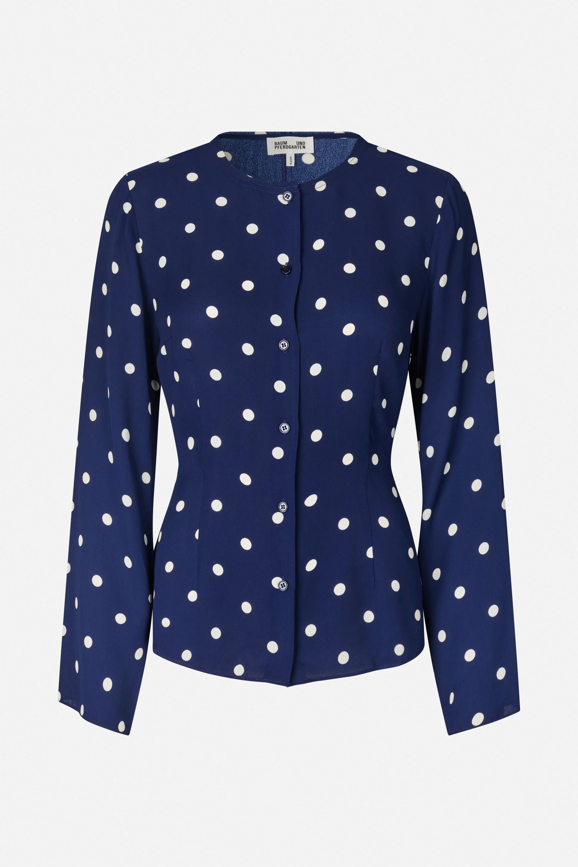 MADELIE BLOUSE | Navy Creme Dot - Image 4
