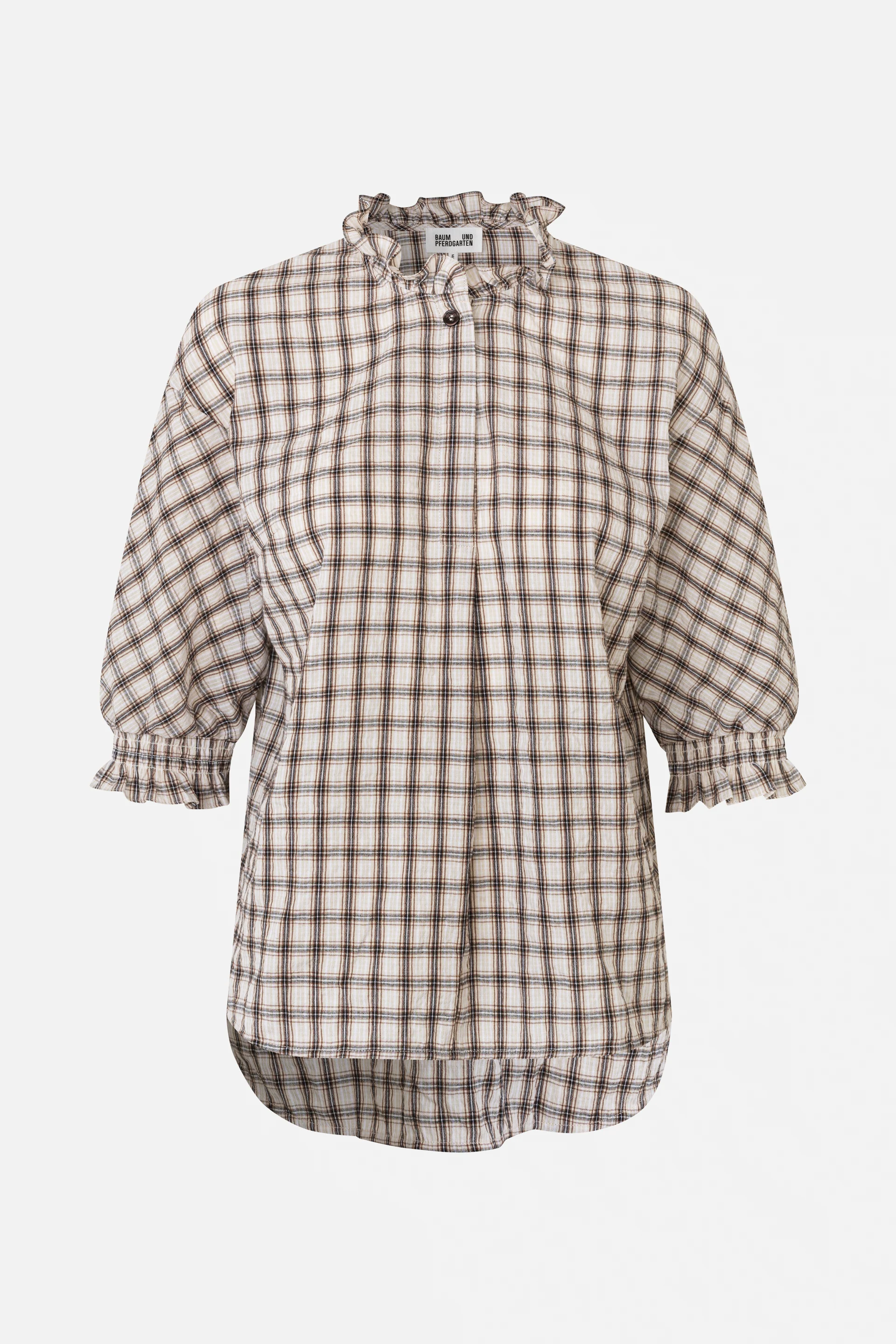 MARGIT BLOUSE | Creme Mini Check - Image 4