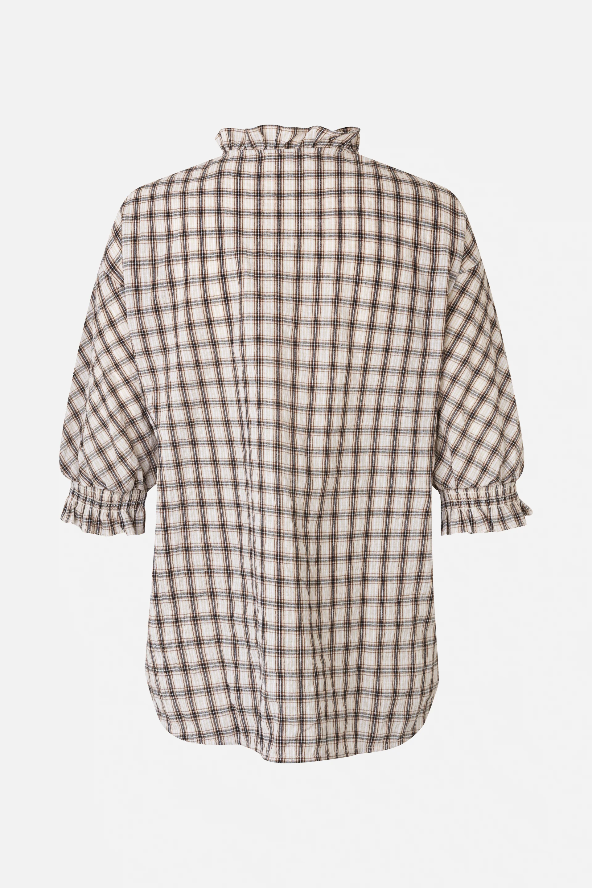 MARGIT BLOUSE | Creme Mini Check - Image 5