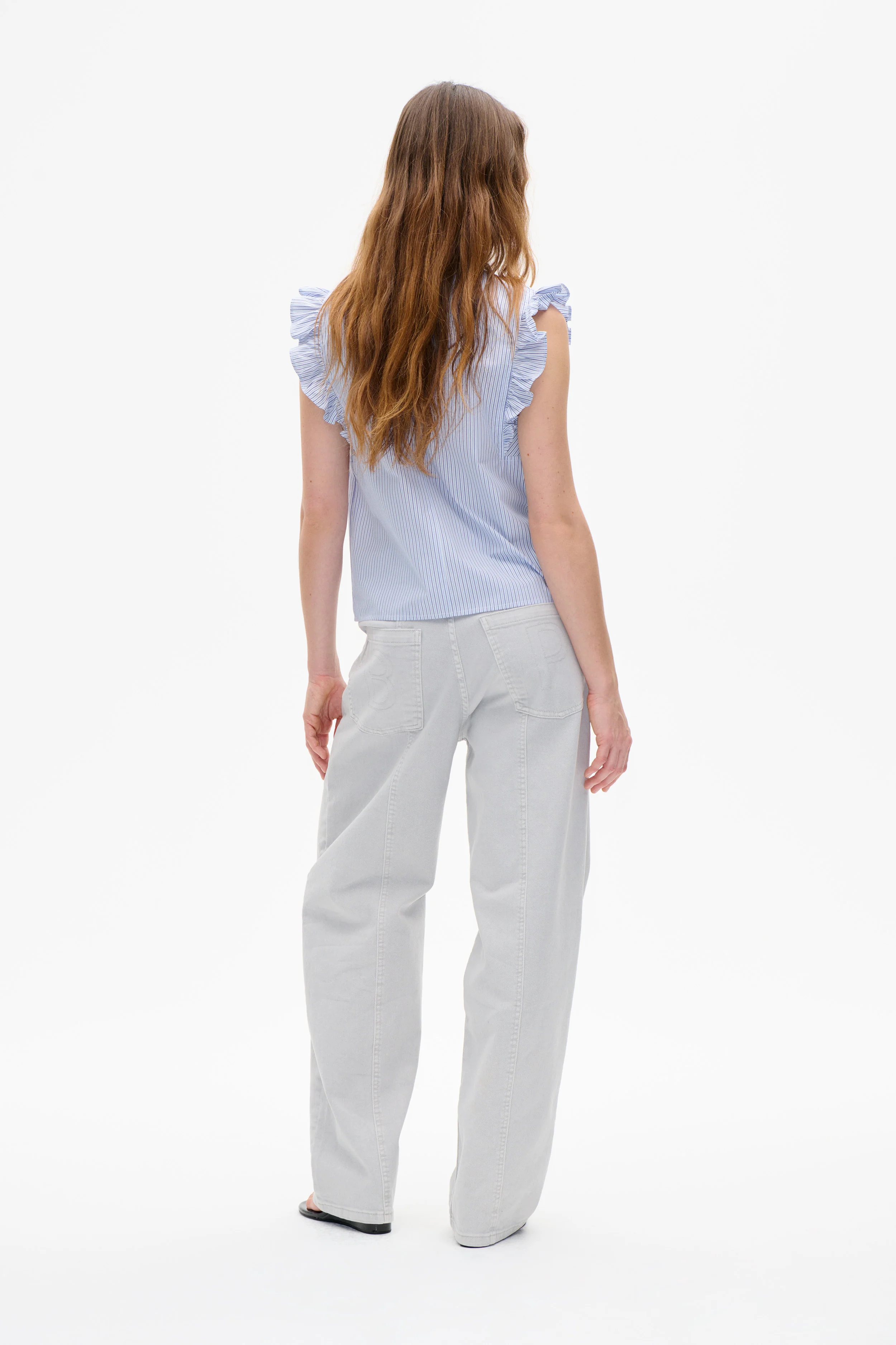 MAYBEL BLOUSE | Light Blue Stripe - Image 3