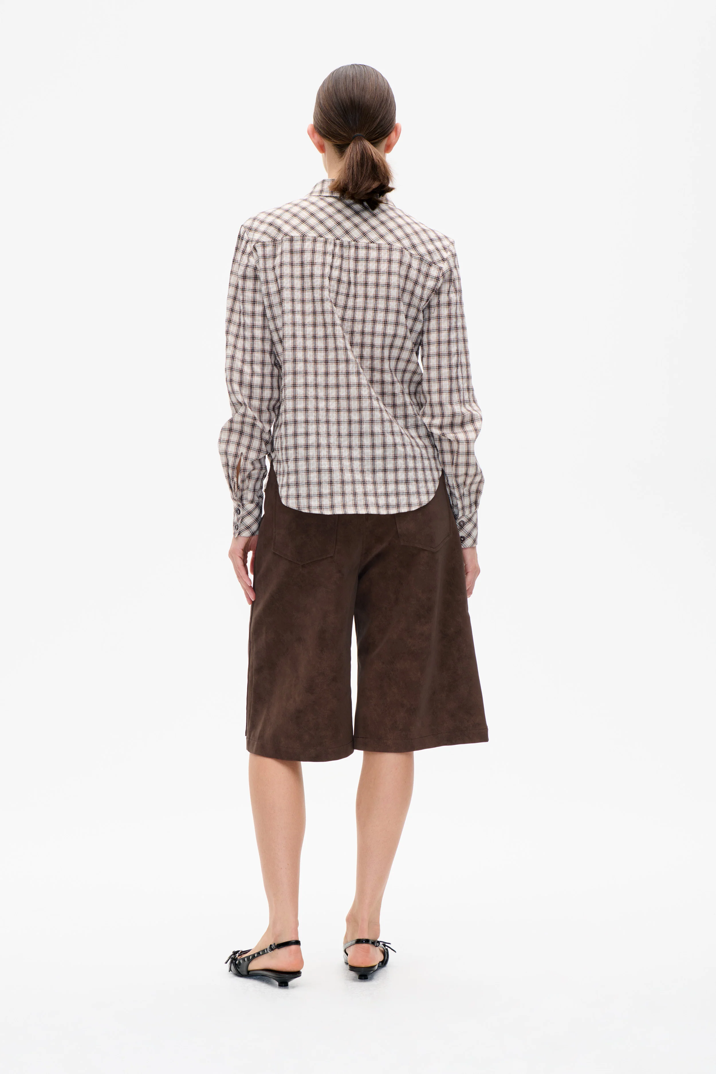 MENA SHIRT | Creme Mini Check - Image 3