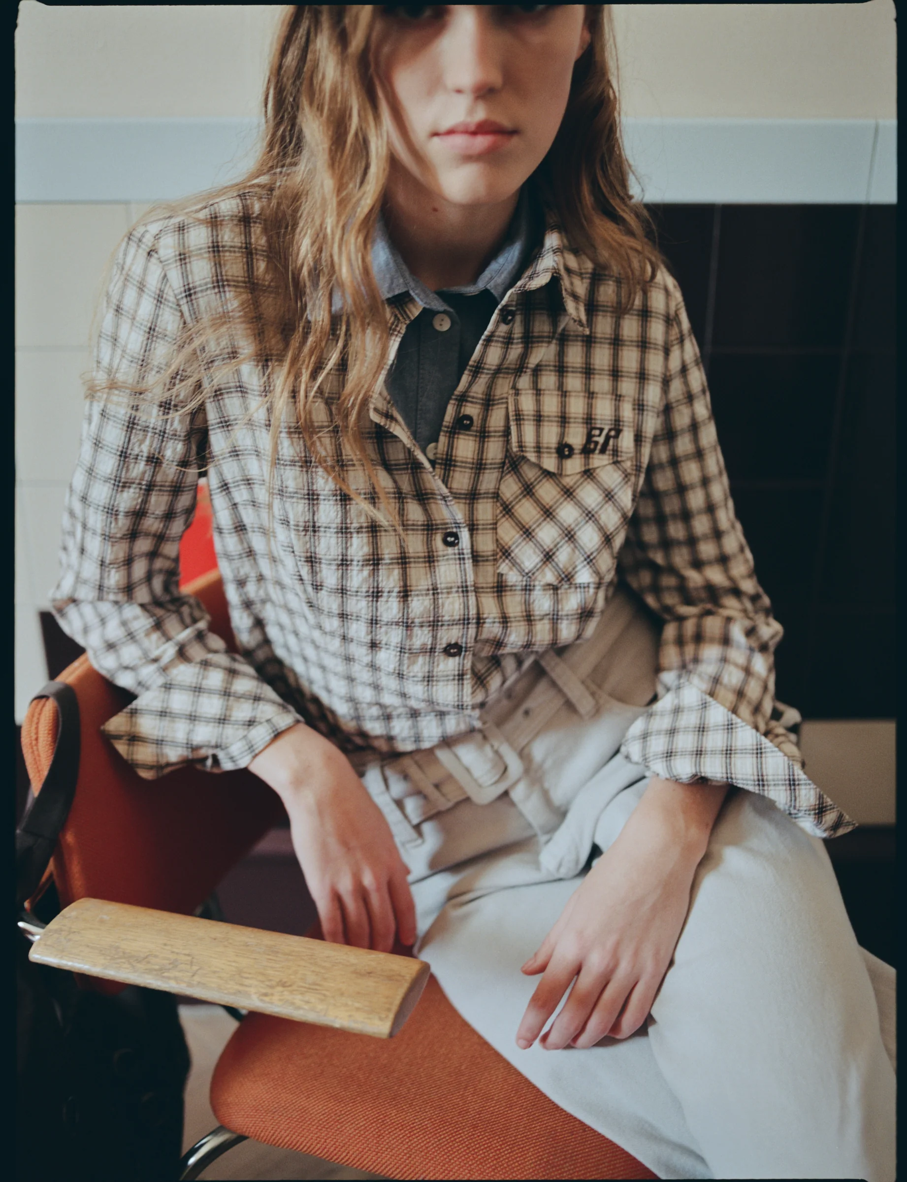 MENA SHIRT | Creme Mini Check - Image 4