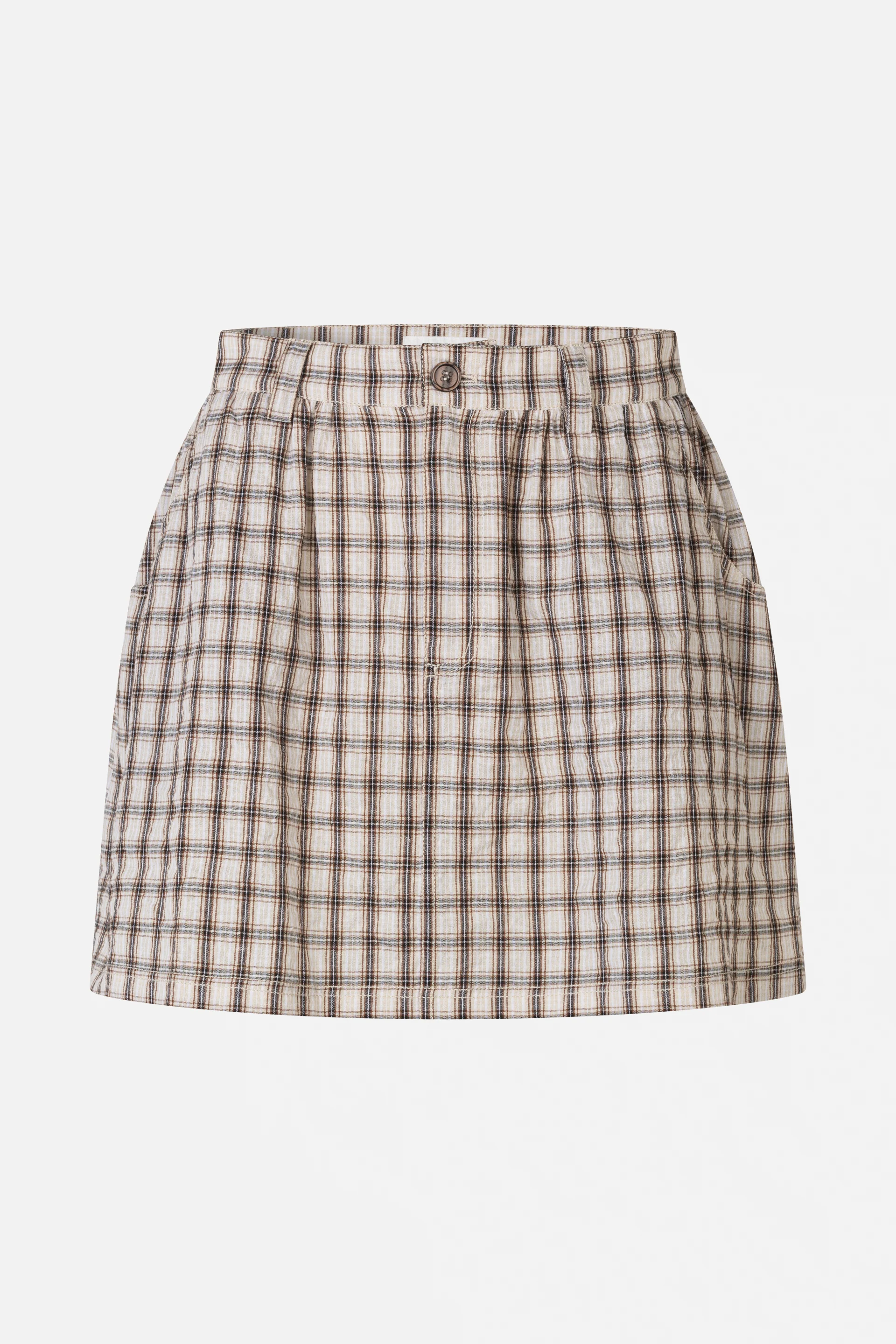 SHEALA SKIRT | Creme Mini Check - Image 4